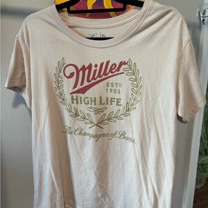 Miller High Life Women's Short Sleeve Tee - Cream